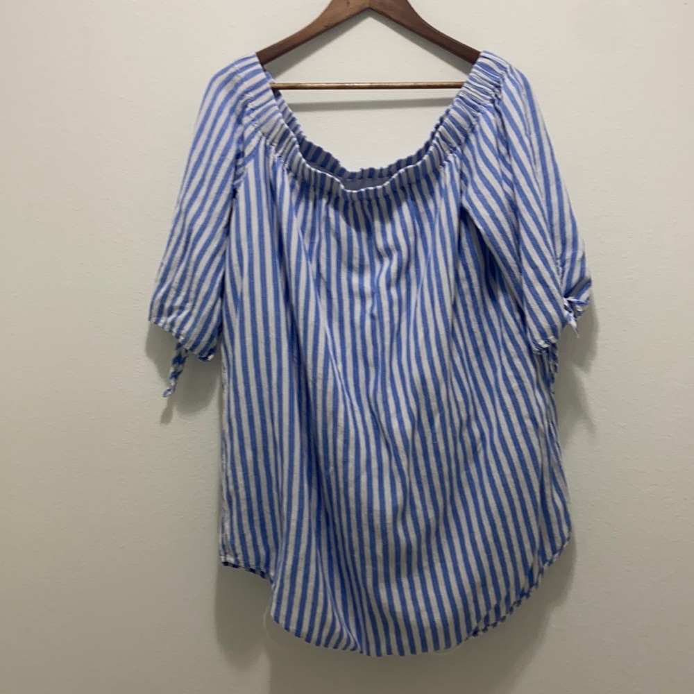Women’s old Navy XL off the shoulder pinstriped dress